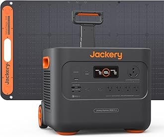 Jackery Solar Generator 2000 Plus 200W, 2042Wh LiFePO4 Battery 3000W Output, Portable Power Station with 1X200W Solar Panel, Fast Charging in 2H, Expandable for Outdoor RV Camping and Home Emergency