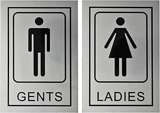 Stainless Steel Gents Ladies Signage Self Adhesive Sticker for Toilet, Restroom, Glass Doors, Wooden Doors, Offices,Hospitals, Mall and Business Sign Stickers.