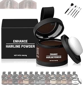 Root Cover Up Hairline Hair Color Powder, Instantly Conceals Hair Loss, Maycheer Hair Rich Shading Powder, 14 Colors Root Touch Up Powder with Mirror, Water Sweat Resistant (Dark Brown)