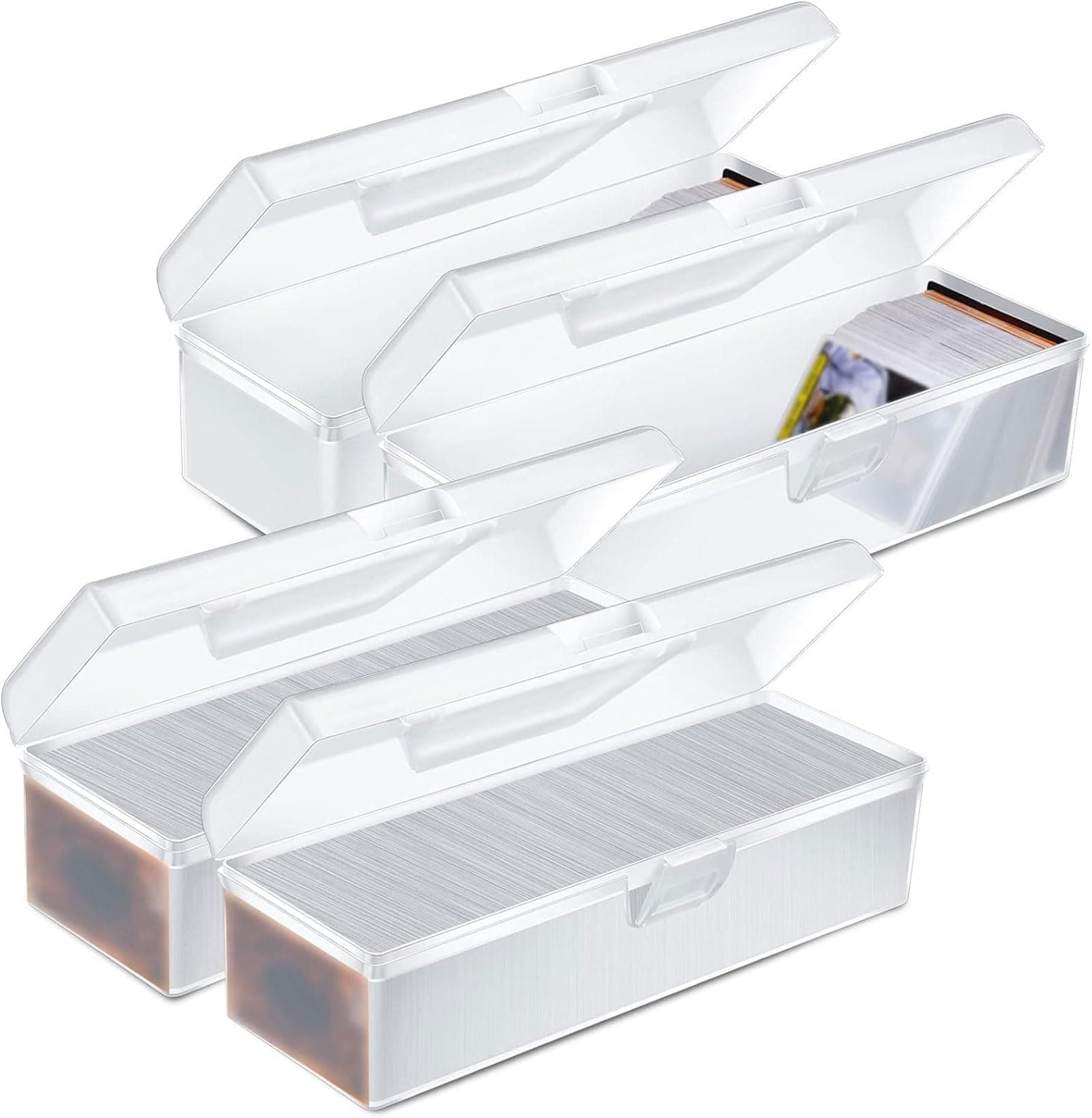 SOOFAM Trading Card Storage Box,Card Storage Box Plastic,Baseball Football Card Storage Plastic Box,Playing Card Case Compatible With MTG,Large for 1200 Cards,Fit for Toploader and Standard Card