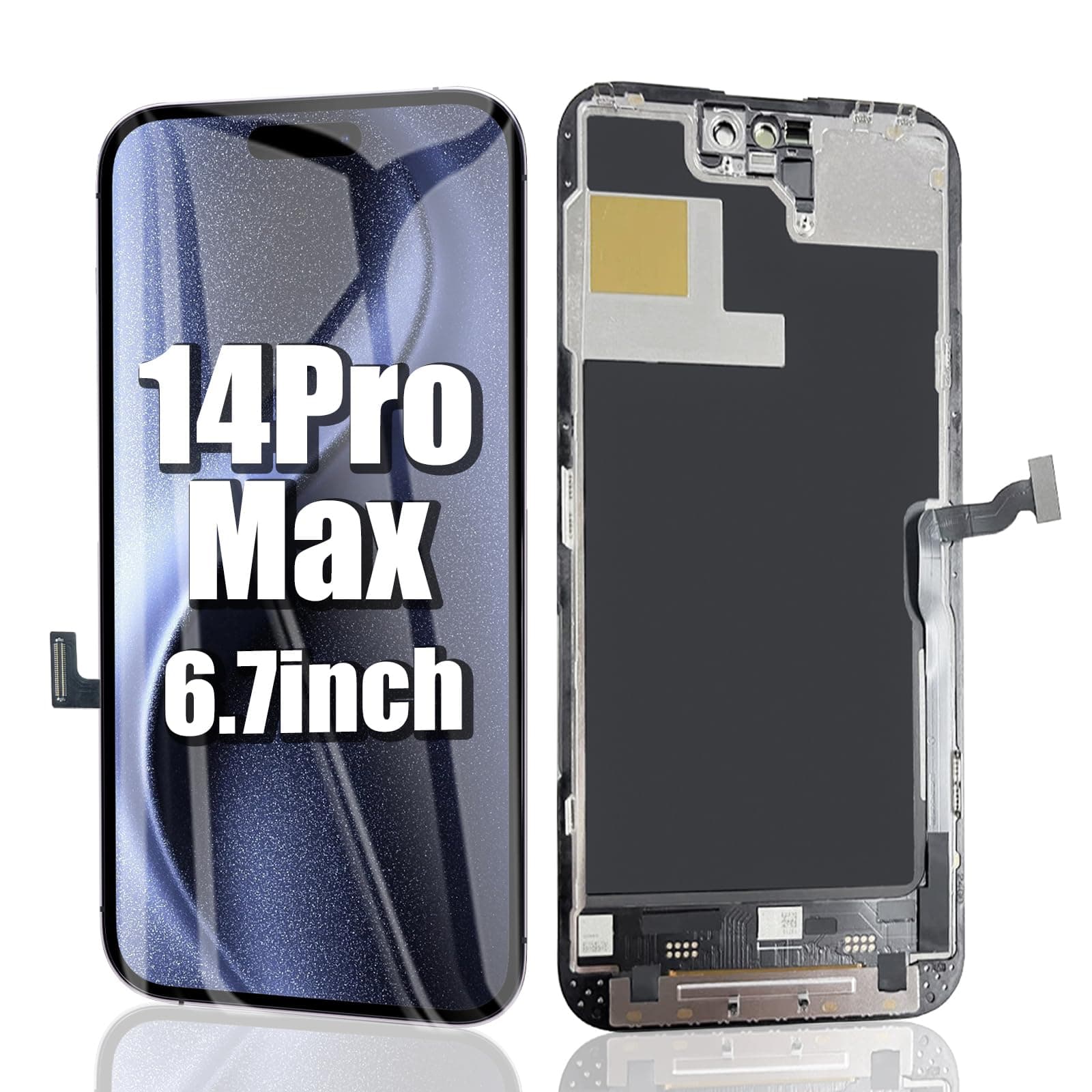 EFAITHFIX for iPhone 14 Pro Max Screen Replacement 6.7 Inch LCD 3D Touch Display Full HD Digitizer Frame Assembly Compatible with Model A2651,A2893,A2894,A2895,A2896 with Waterproof Adhesive, No Tools