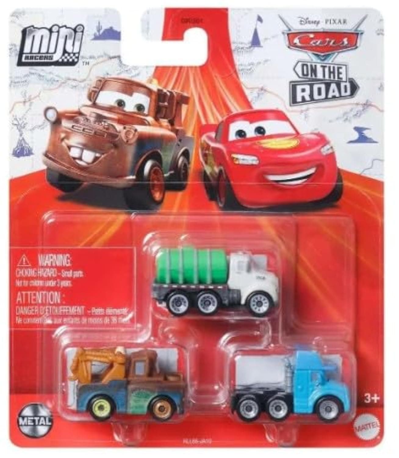 ディズニー カーズ ミニレーサー 3パック (エリン・キンダファスト、グレー、メイター)
