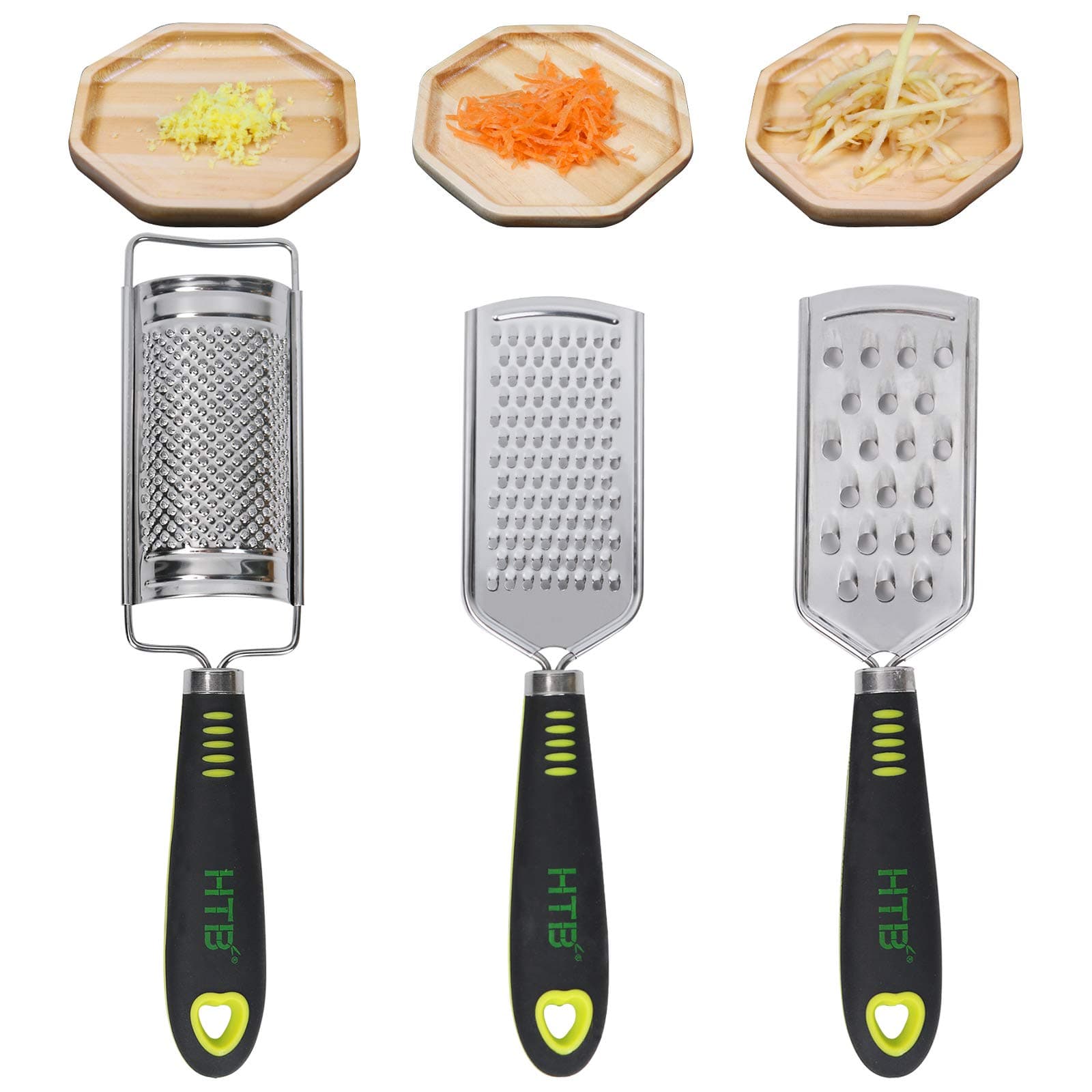Hand Held Graters Set, Stainless Steel Multi-purpose Kitchen Food Grater for Vegetable, Fruit, Chocolate By HTB