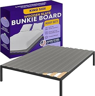 Greaton, Wooden King Bed Slats for Support Under Mattress with Cover – Replacement Wood Slats for King Size Bed Frame – Under Mattress Support Without Extra Height – 3.38-Inch Standard Width