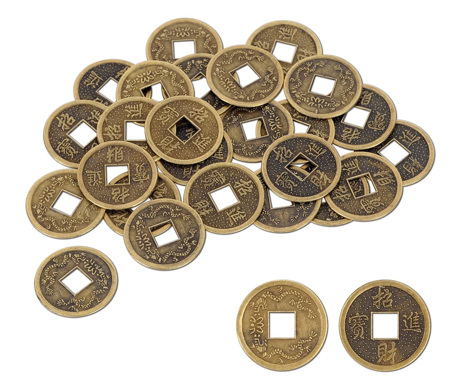A Beistle Creation Authentic Chinese Good Luck Coins (Pack of 25 Coins,1in,57856)