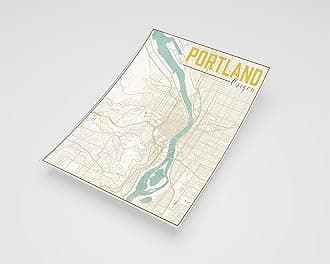 MG Global Rustic Poster of Portland Oregon | 11x17 12x18 16x24 24x36 Vintage Unframed Print | Antique Hometown City Wall Art for Gift | Home Office Decor