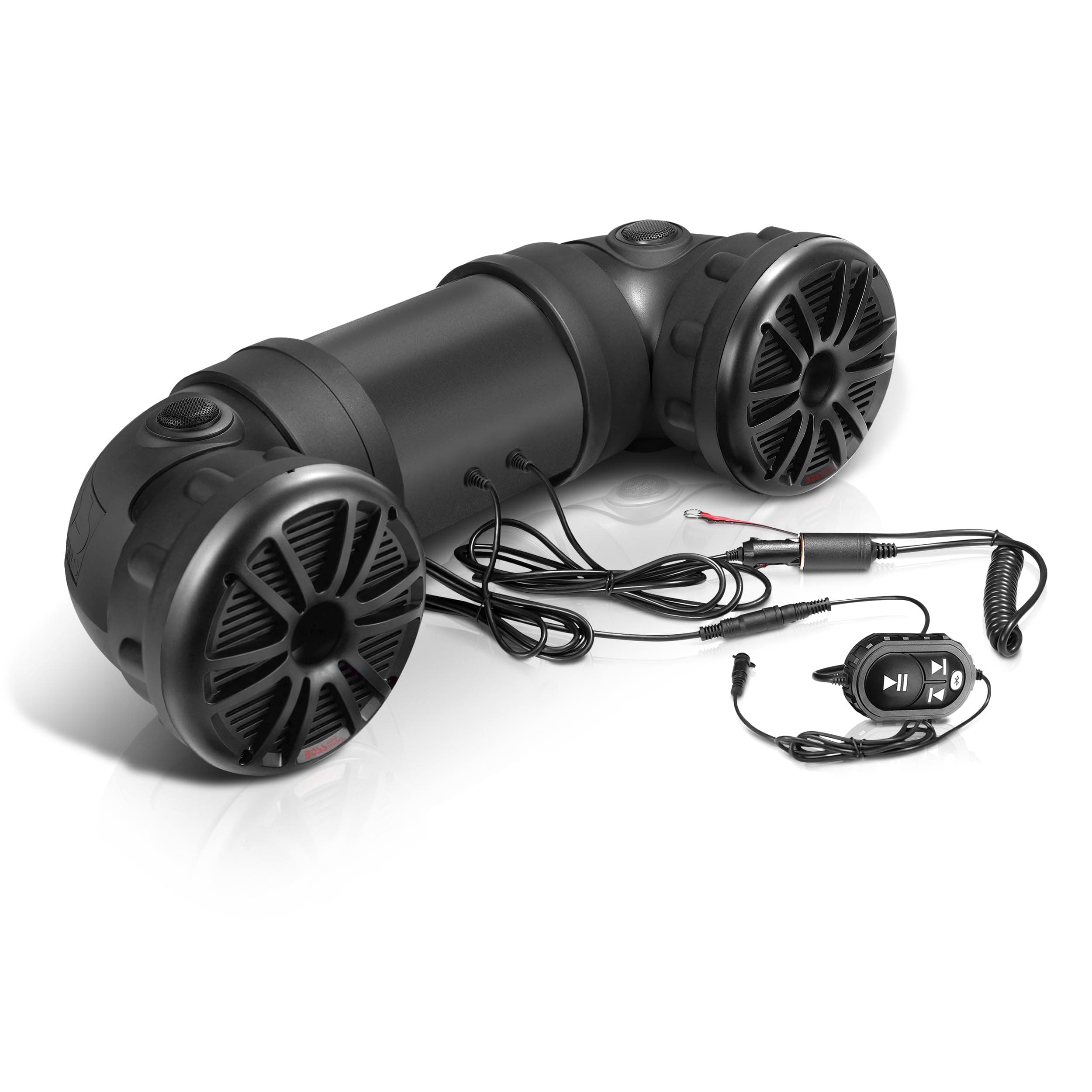 BOSS Audio Systems ATV25B ATV UTV Sound System - 6.5 Inch Speakers, 1.5 Inch Tweeters, Full Range, IPX5 Weatherproof, Bluetooth Remote, Built-in Amplifier, Golf Cart Compatible