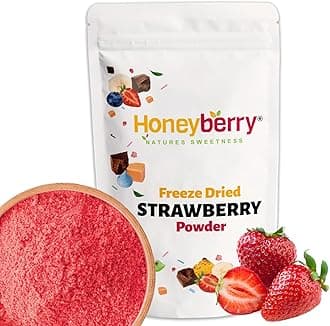 Freeze Dried Strawberry Powder 100g - Freeze Dried Fruit Powder - 100% Natural, No Added Sugar or Preservatives Strawberry Powder