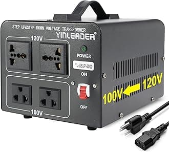2000W Convert 120V to 100V or 100V to 120V Step Up/Down Voltage Transformer Perfect for Japanese High-Power Devices in US