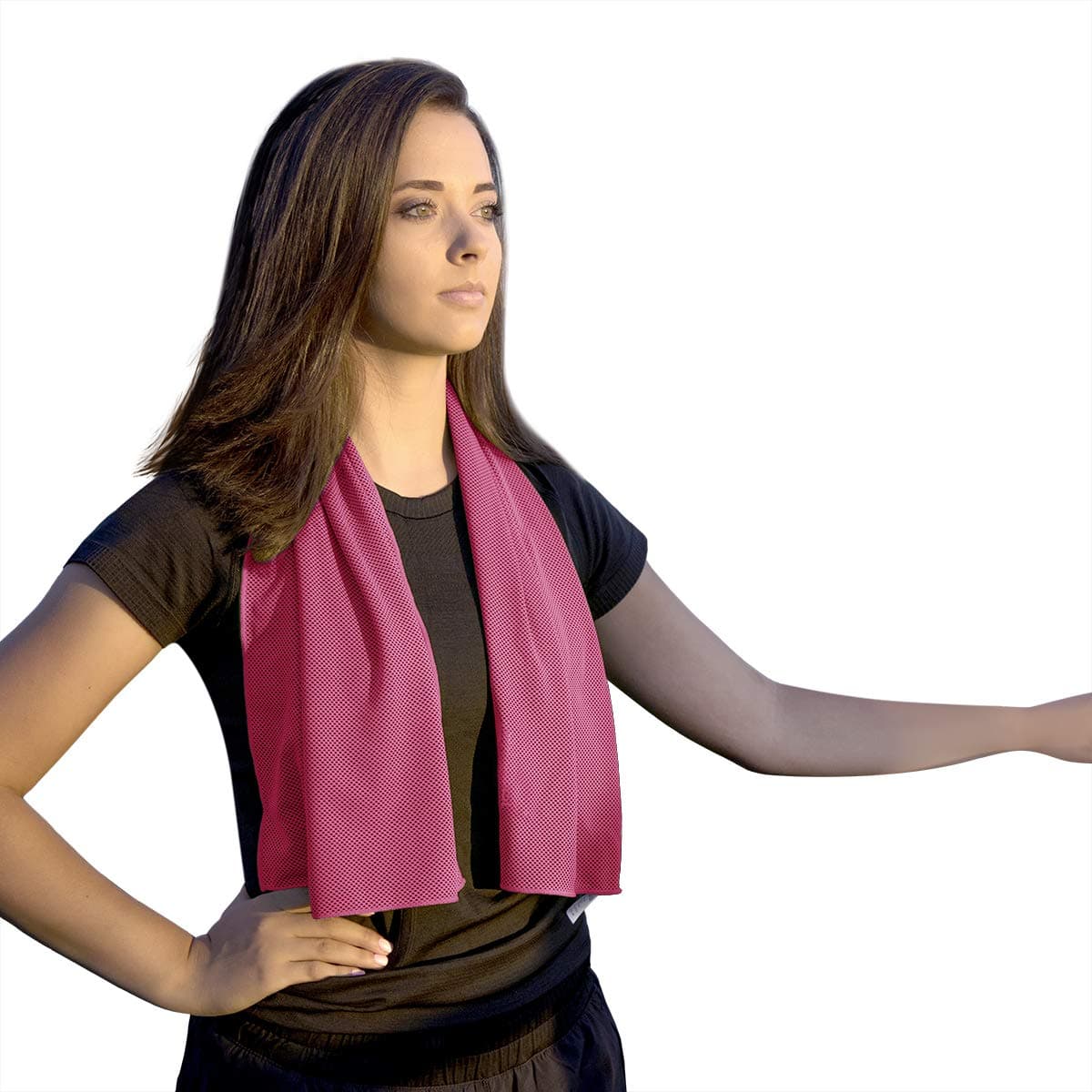 Cooling Towel, Multi-Purpose and Instant Chilly Towels, Cooling Neck Wraps for Instant Relief, Pack of 2, Hot Pink