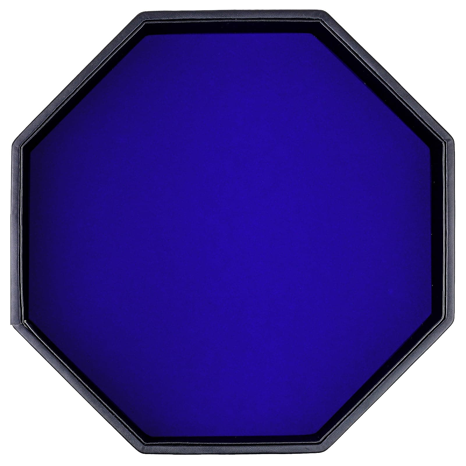 RERIVER Dice Rolling Tray, Blue Felt Lined PU Leather Octagon Dice Tray for Dungeon Crawler Games