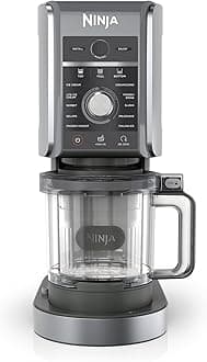 Ninja NC501 CREAMi Deluxe 11-in-1 Ice Cream & Frozen Treat Maker with 2 XL Family Size Pint Containers, Silver (Renewed)