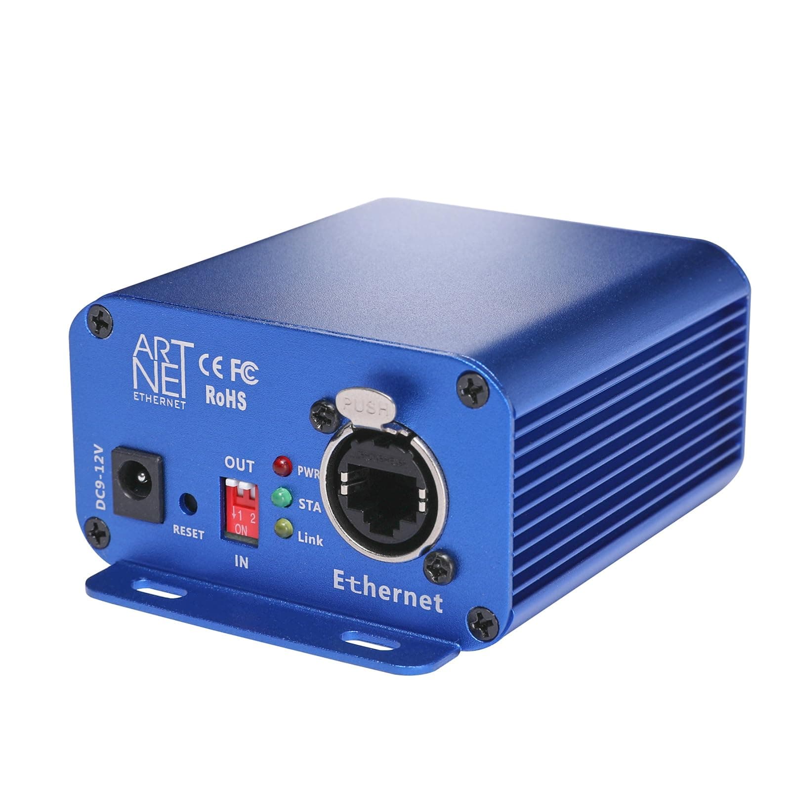 Fawoonu ArtNet to DMX Controller Bi-directional ArtNet DMX Ethernet Lighting Controller 3 Pin XLR DJ Stage Light Accessory Aluminum Housing