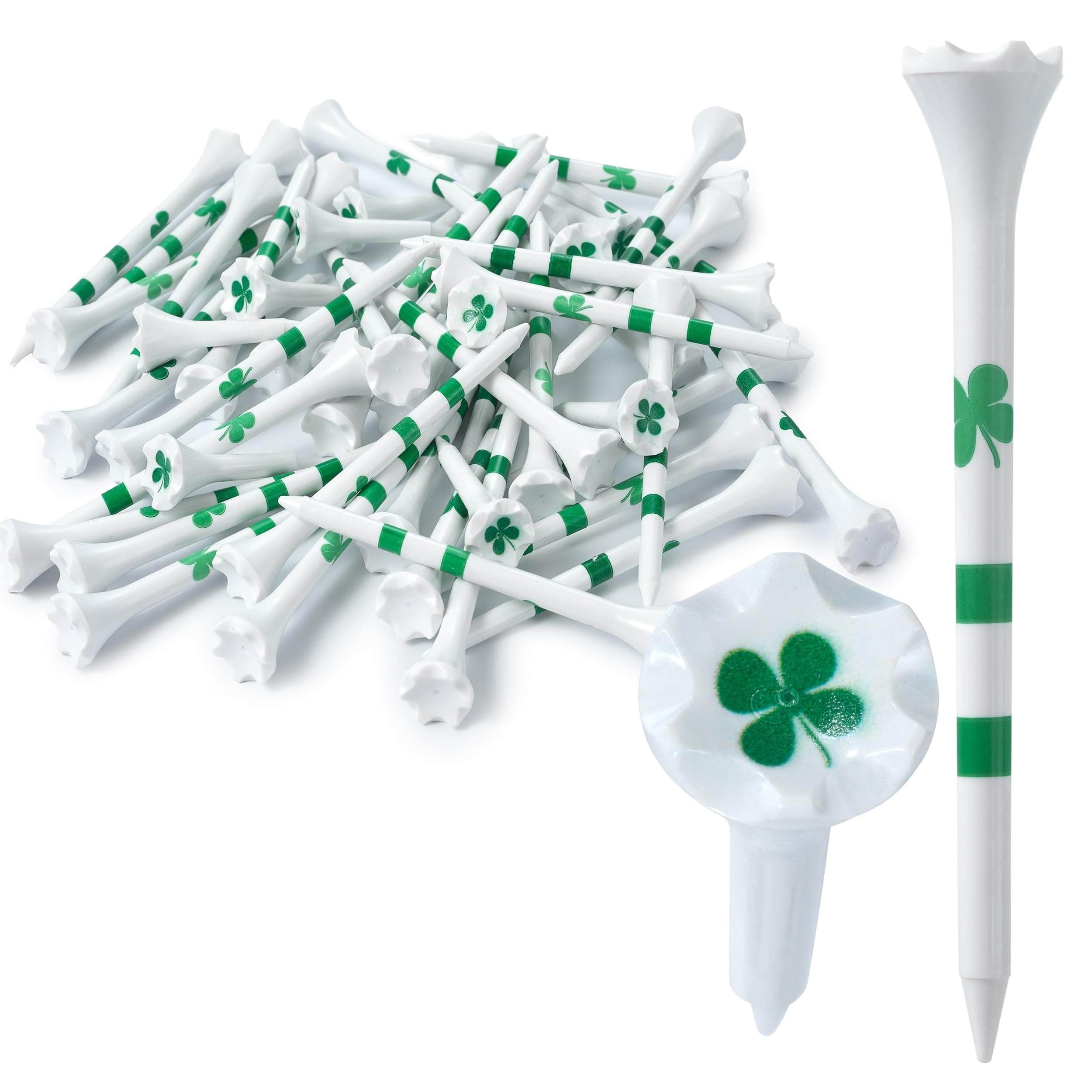 Golf Tees Plastic Combo Length Pack of 50 Includes (40 Count) 3 ¼” Plastic Golf Tees + (10 Count) 1½ Plastic ShortTees for Irons, Hybrids, Par Threes