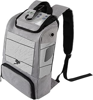 Portable Oxygen Concentrators Backpack,Travel Carrying Bag for Portable Oxygen Concentrators with Mesh Panels For Breathability,Compatible For Inogen Oxygo Caire Units,Perfect for on-the-go (Gray)