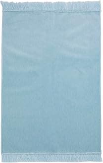 Modefa Turkish Islamic Velvet Janamaz Prayer Rug - Prayer Mat Carpet for Men and Women - Traditional Muslim Sajadah - Ramadan or Eid Gift - Solid Simple (Baby Blue)