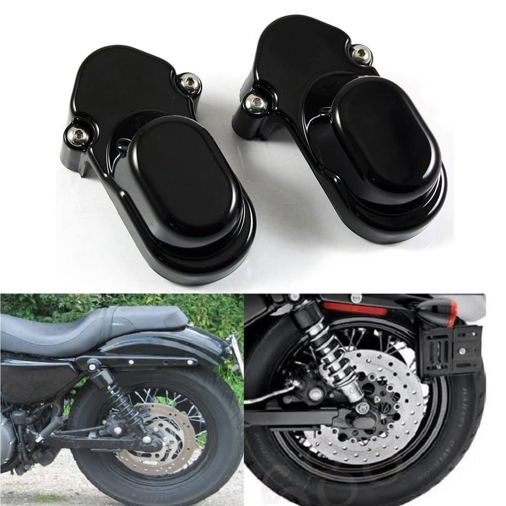 Motorcycle Black Rear Axle Nut Cover Bolt Cap Kit Fork Tube Cap For Harley Sportster Iron XL 883 1200 48 72 2005-2017 (Pack 2)