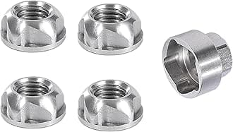 M6 304 Stainless Steel Anti-Theft Locking Nuts P1.0 Security Hardware Kit for Mountain Bike Awning Car Accessories for Styling Light Bar Safety,(4 Lock+ 1 Key)