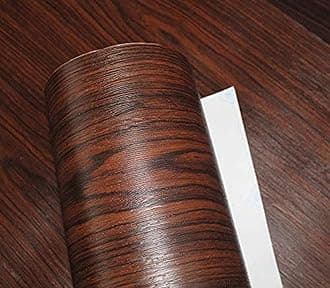 Elton Cherry Brown Teak Wood Grain Textured Self Adhesive Decorative Vinyl Shelf Liner Decorative Wrinkled Vinyl Sheet_2x10 feet