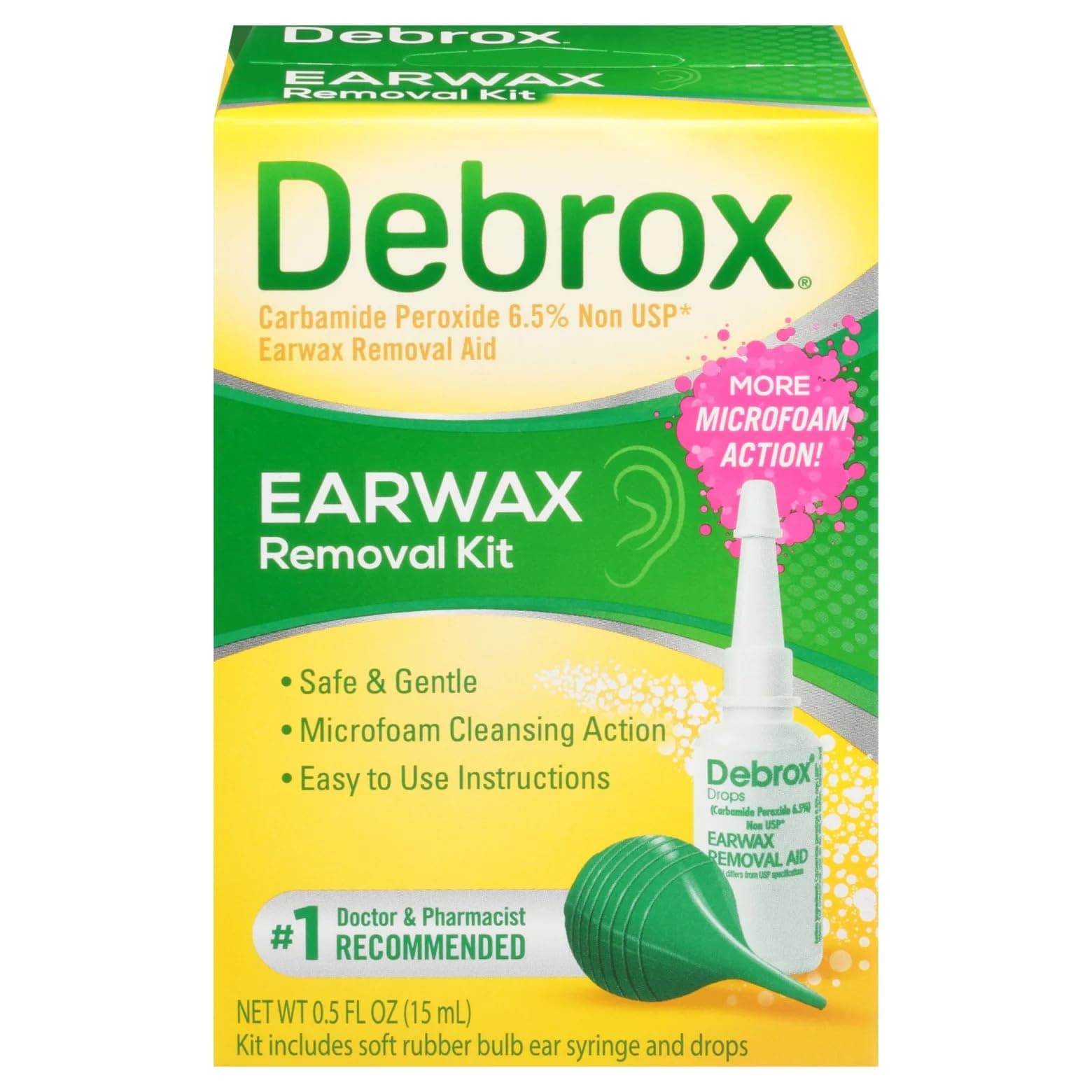 Debrox Drops, Earwax, Removal Aid Kit, 0.5 Oz ea - Pack of 6