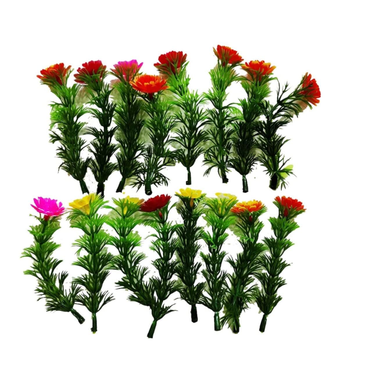 Zintalic Artificial Mini Plastic Tree Flowers for Project Making and Decoration (12Pieces)