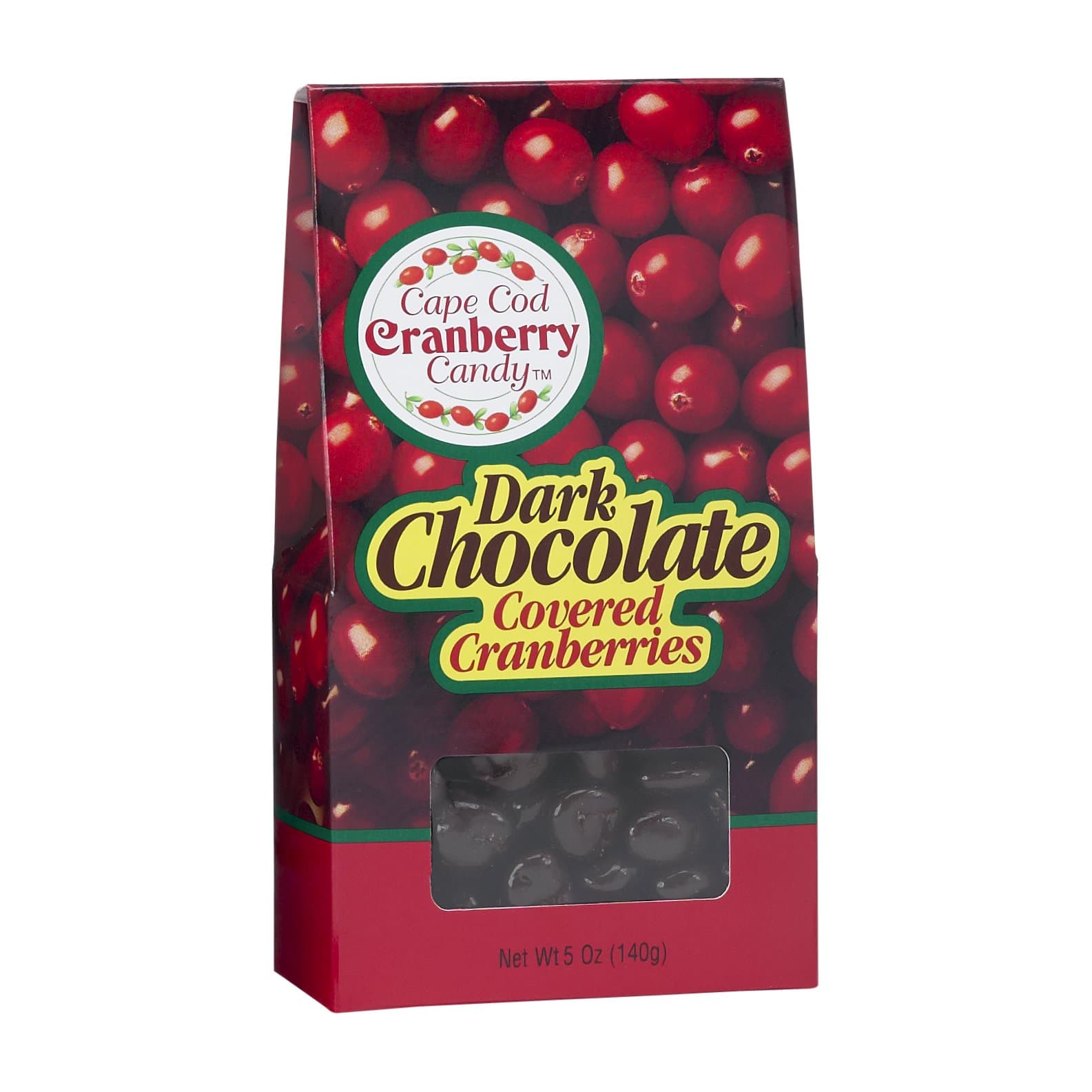 Cape Cod Cranberry CandyDark Chocolate Covered Cranberries, 5-Ounce (Pack of 6)