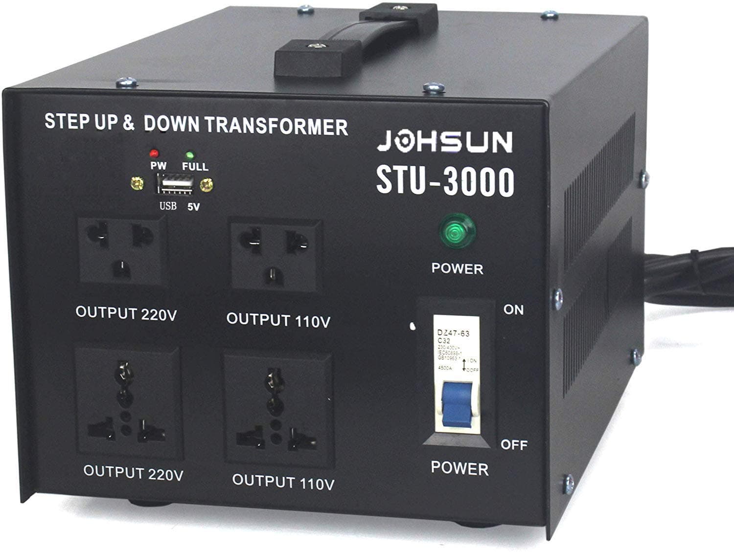 3000 Watt Auto Step Up & Step Down Voltage Heavy-Duty Transformer Converter 110 to 220V with USB by Mingtao