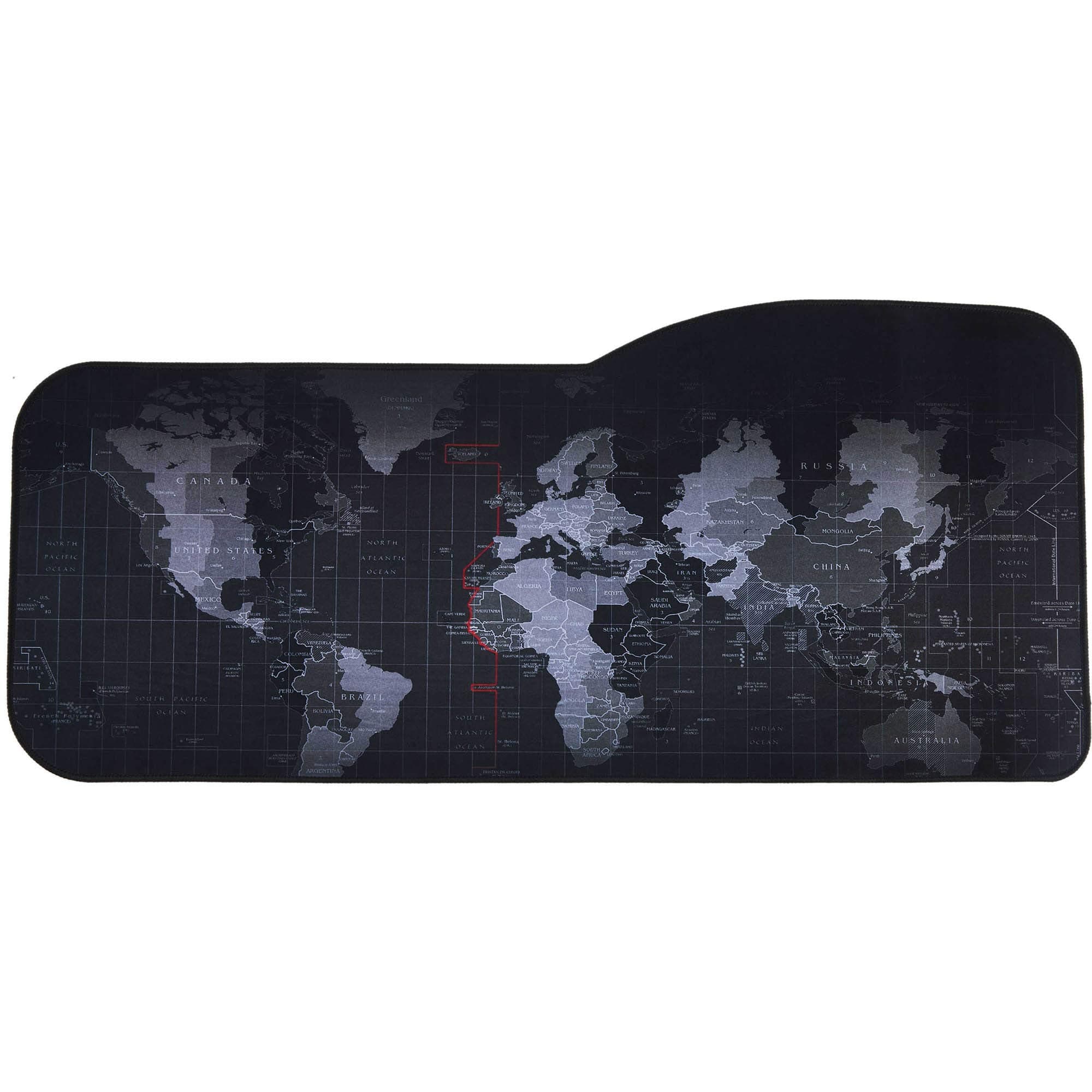 Professional Large Gaming Mouse Pad World Map Curved Extended Size Computer Laptop Keyboard Desk Mat Waterproof Mousepad with Stitched Edges Anti Slip Rubber Base for Gamer School Office Home