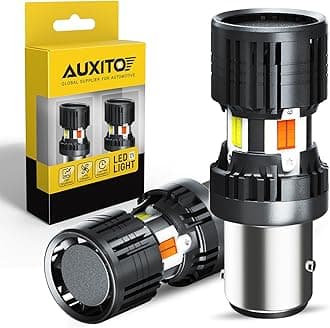 AUXITO 2025 Latest CANBUS 1157 Switchback LED Bulbs 2357 2057 7528 BAY15D Dual Color Amber/White Anti Hyper Flash Built-in Resistor Error Free Turn Signal Lights and DRL/Parking Lights, Pack of 2