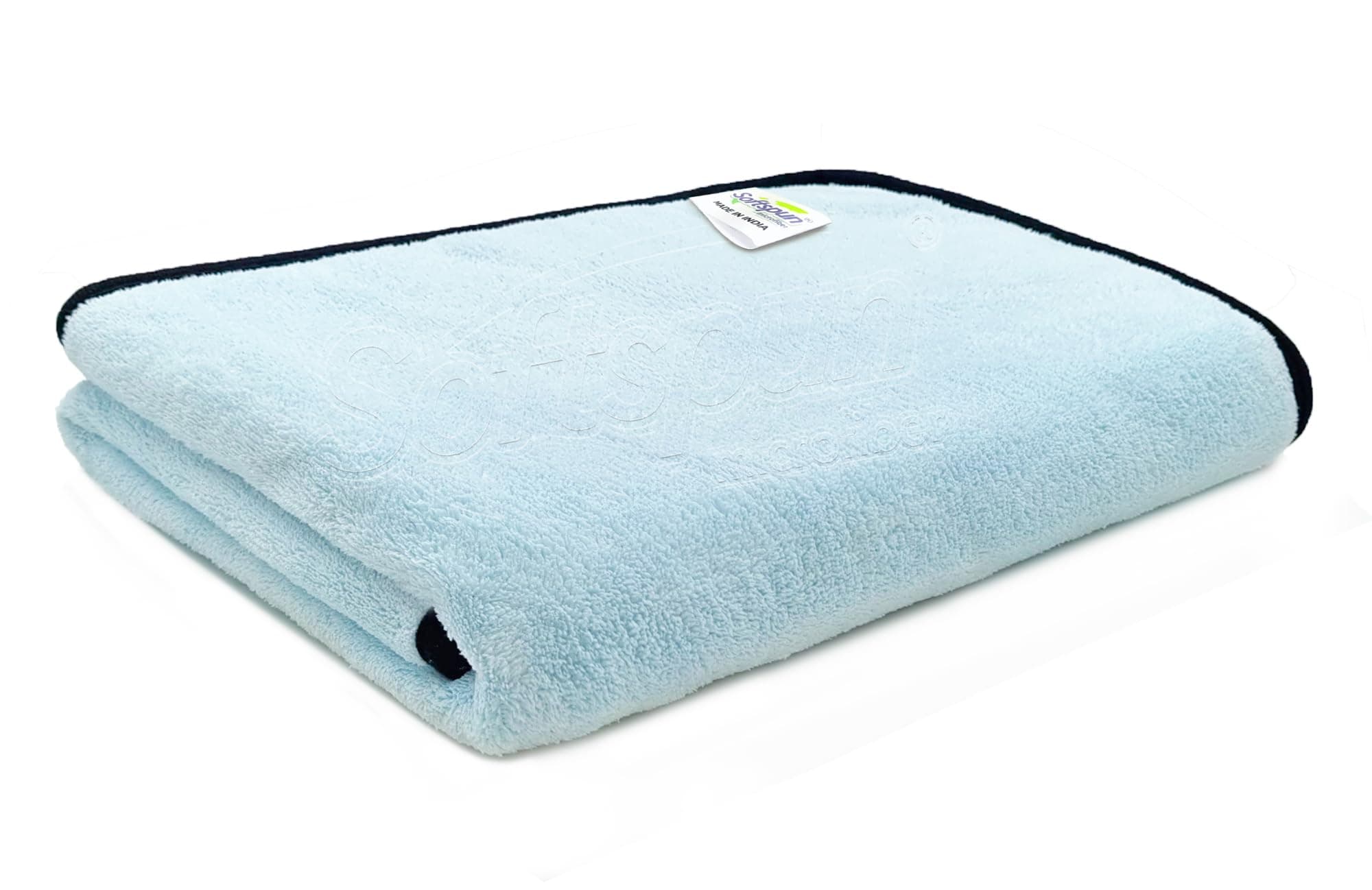 SOFTSPUN Microfiber Bath Towel 1Pc Light Sky Blue! Ultra Absorbent Super Soft & Lightweight Quick Drying for Men & Women Daily Use Large Size Unisex.