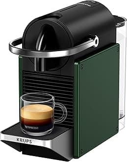 Pixie Coffee Pod Machine by Krups, Compact Espresso Maker for Original Pods, 19-Bar High Pressure, Fast Heat-Up, Energy Saving, Auto Shut-Off, Recyclable Pods in Dark Green