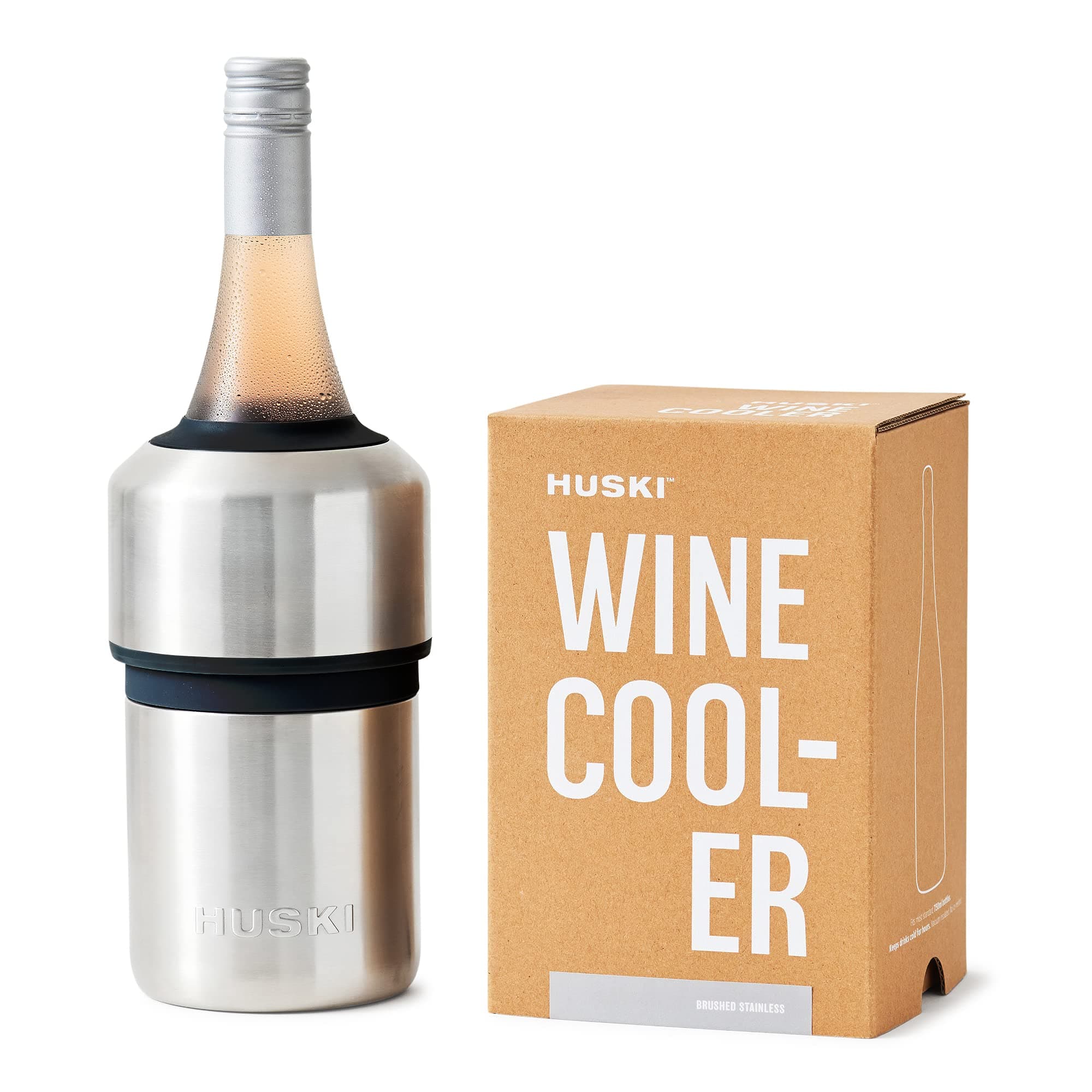 Wine Cooler | Premium Iceless Wine Chiller | Keeps Wine Cold up to 6 Hours | Award Winning Design | New Wine Accessory | Fits Some Champagne Bottles | Perfect Gift for Wine Lovers (Stainless)