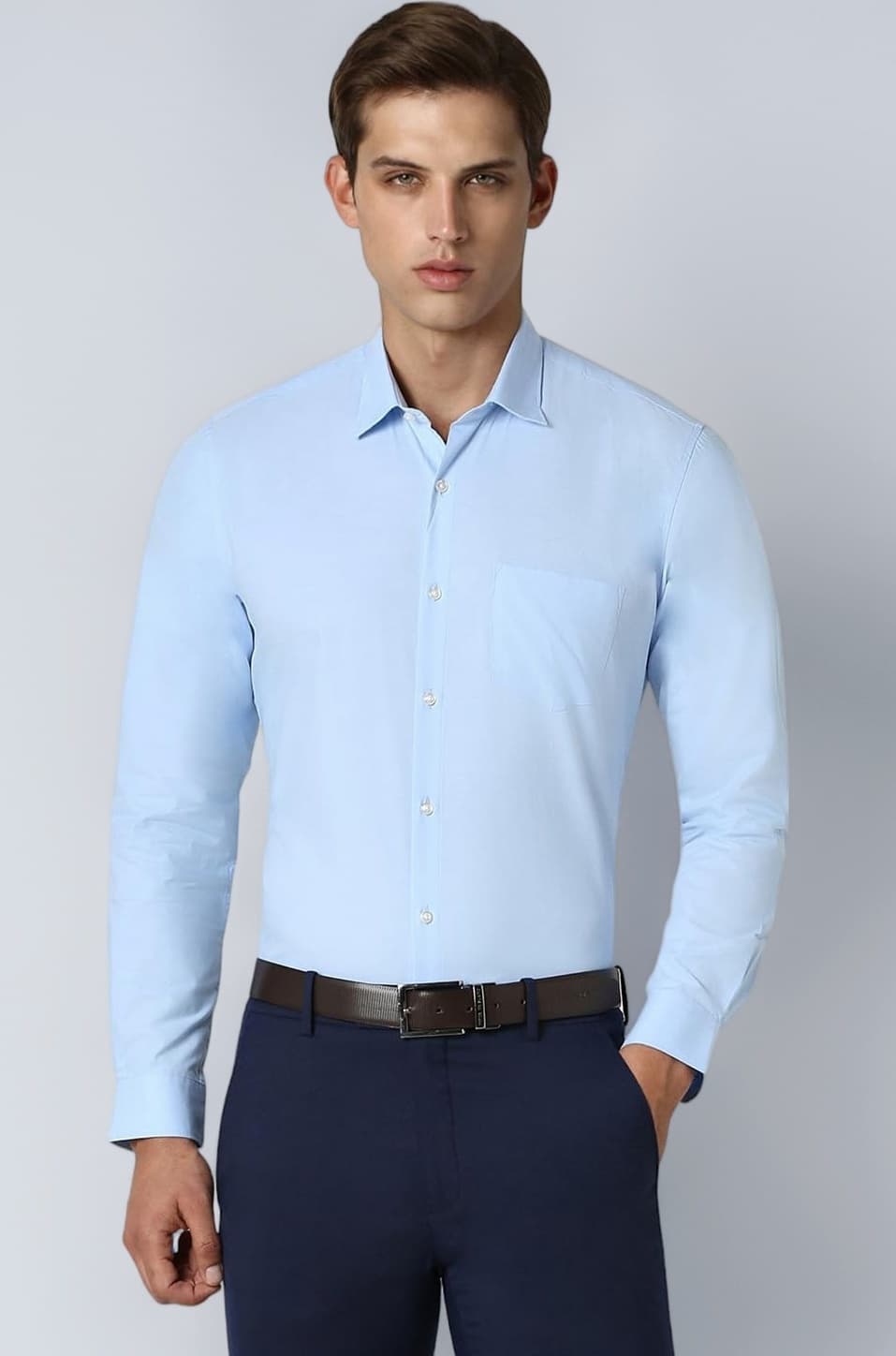 Men's Everday Regular Fit Solid Shirt | Cotton Rich | 5-Pin Pocketing