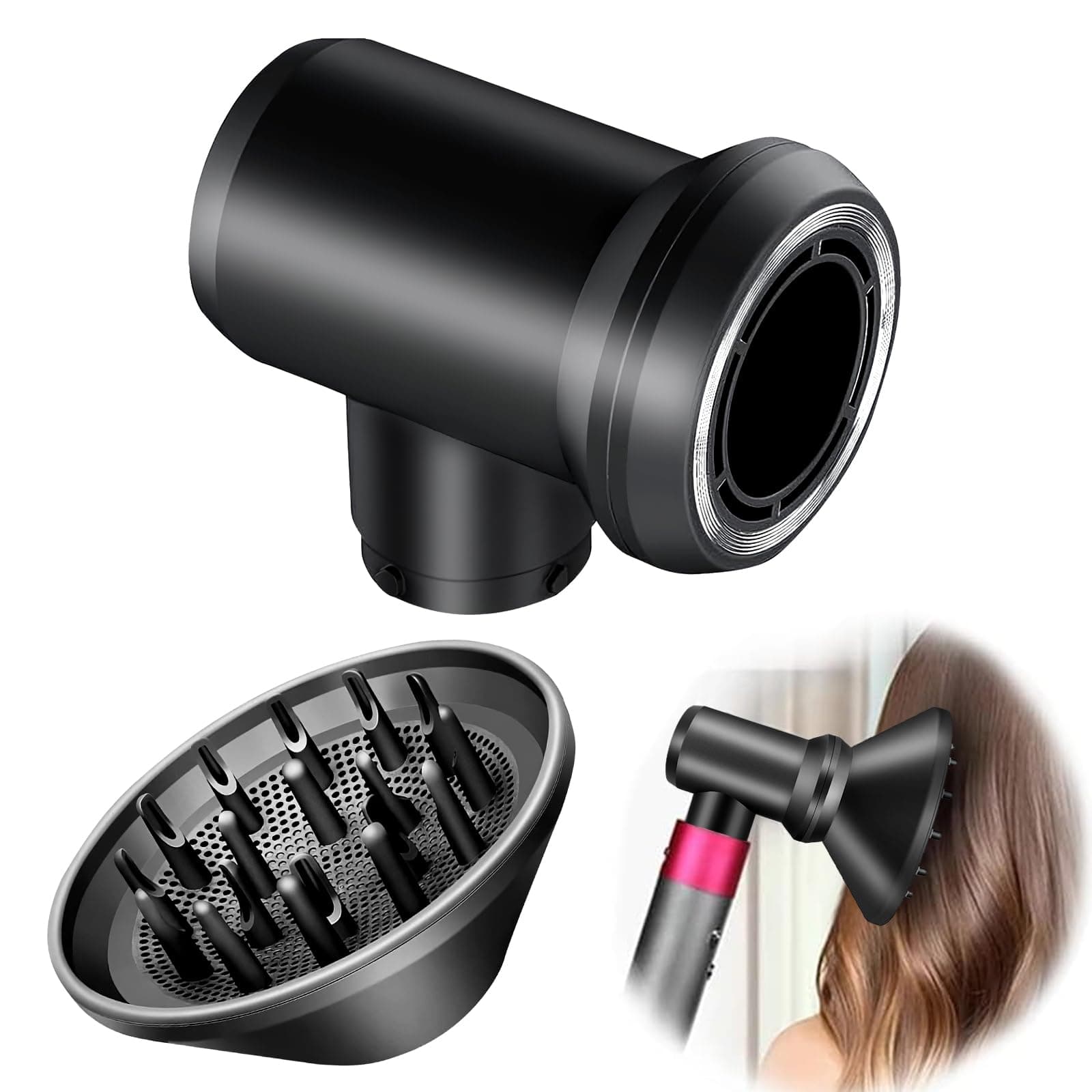 Chuancheng Diffuser And Adapter For Dyson Airwrap Styler For Airwrap Styler In A Hair Dryer Combination, 4 Watts, Black, 1800 Watts