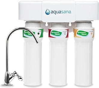 Aquasana Under Sink Water Filter System - Reduces PFAS, Lead, & Chlorine in Drinking Water - Under Counter Claryum Filtration for Kitchen - 3-Stage Max Flow - Chrome Faucet - AQ-5300+.56