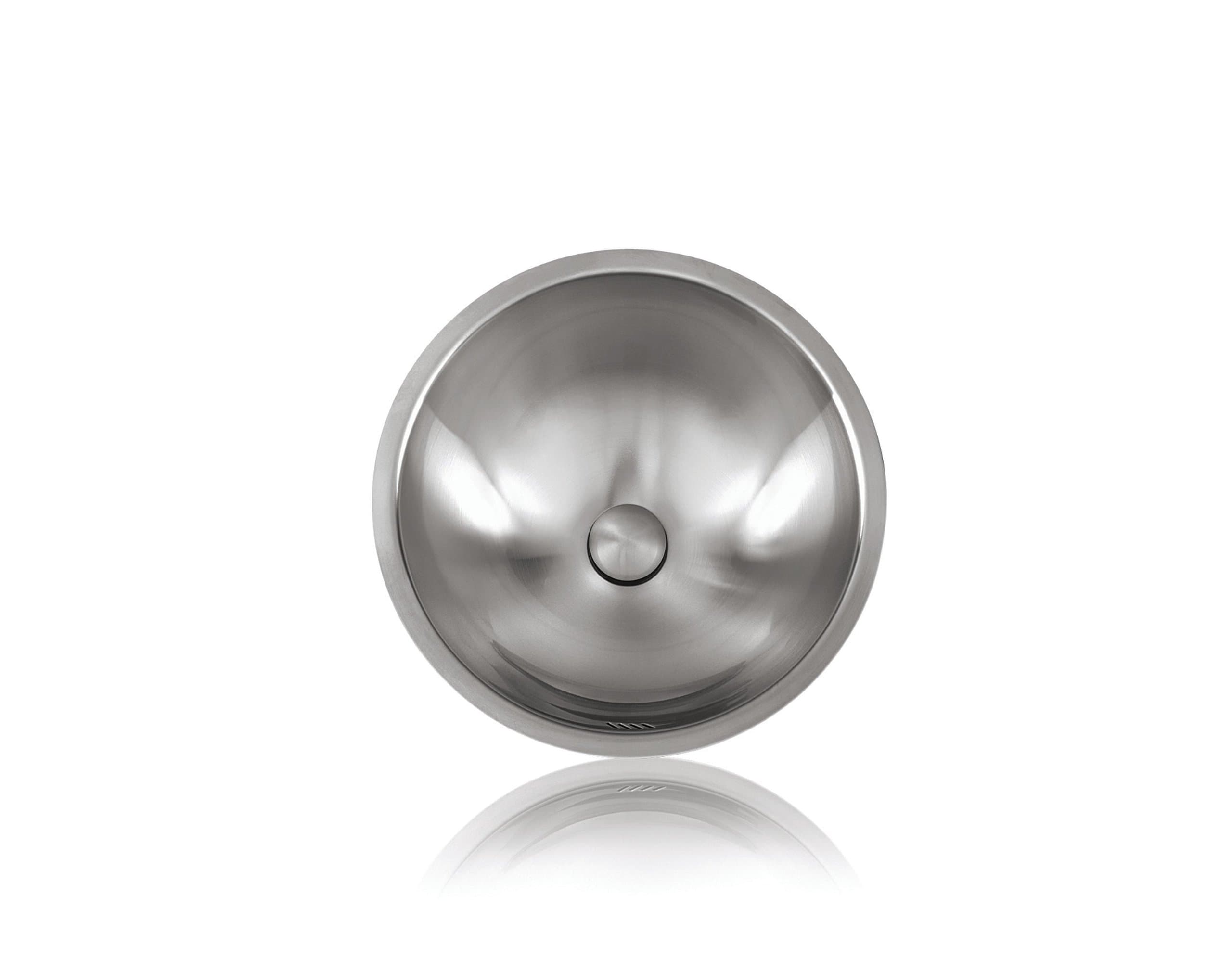 Lenova SS-B1 Bath Collection Round Under-Mount/Top-Mount Bathroom Sink, Stainless Steel, 16-1/4-Inch Diameter