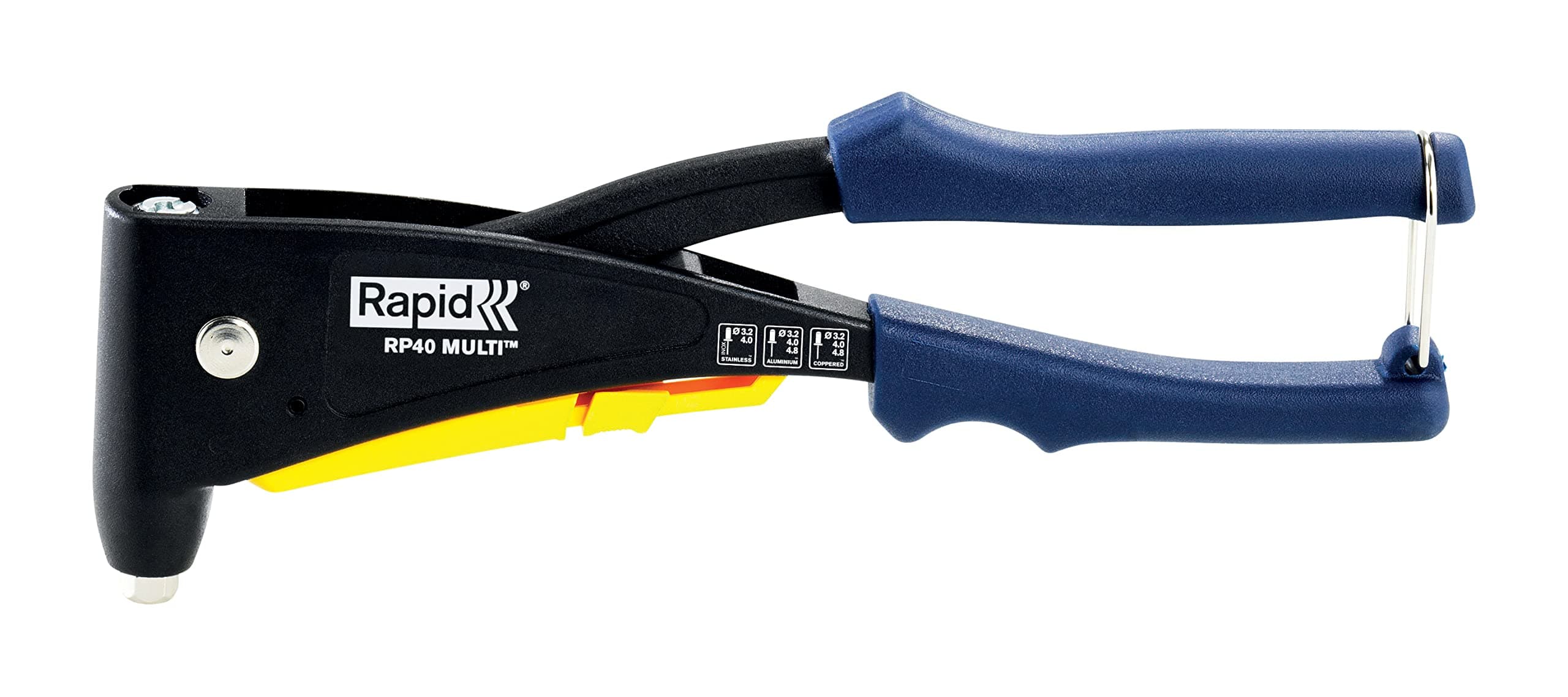 RP40 Multipurpose Hand Riveter with Multi Nozzle, for 3.2 and 4.0 Stainless Steel Rivets and 3.2, 4.0 and 4.8 Aluminium Rivets, 5001125