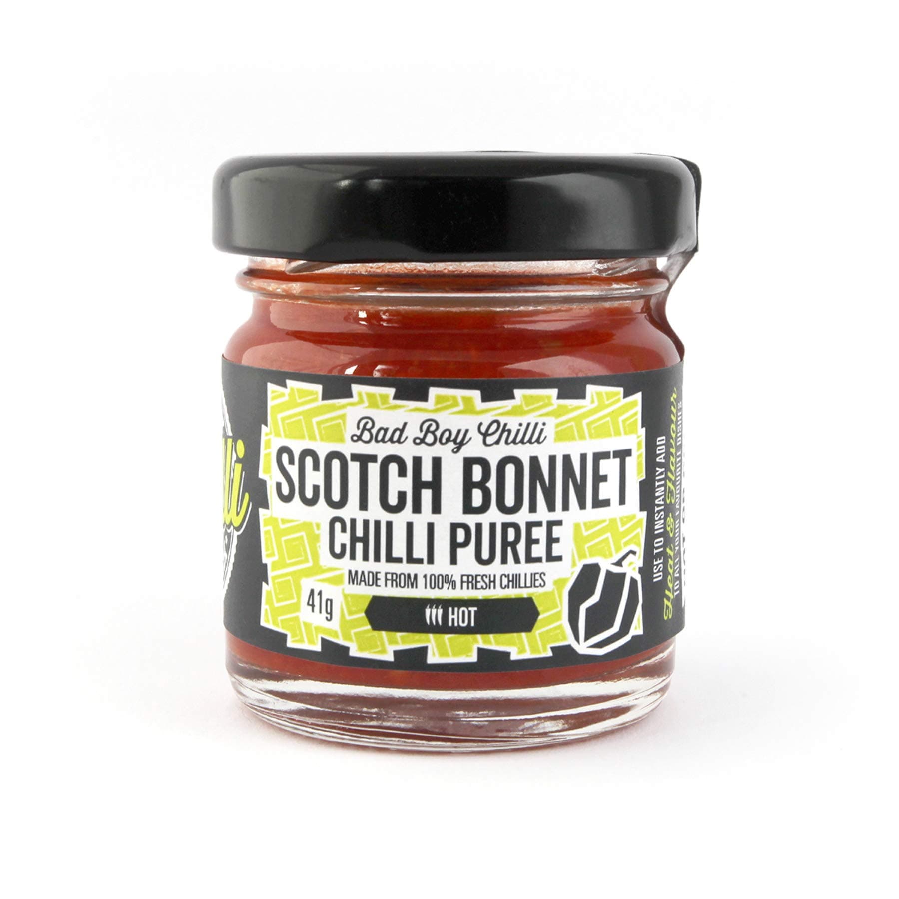 Bad Boy Chilli Mash - Scotch Bonnet Chilli Puree 100% Fresh Chillies 41g