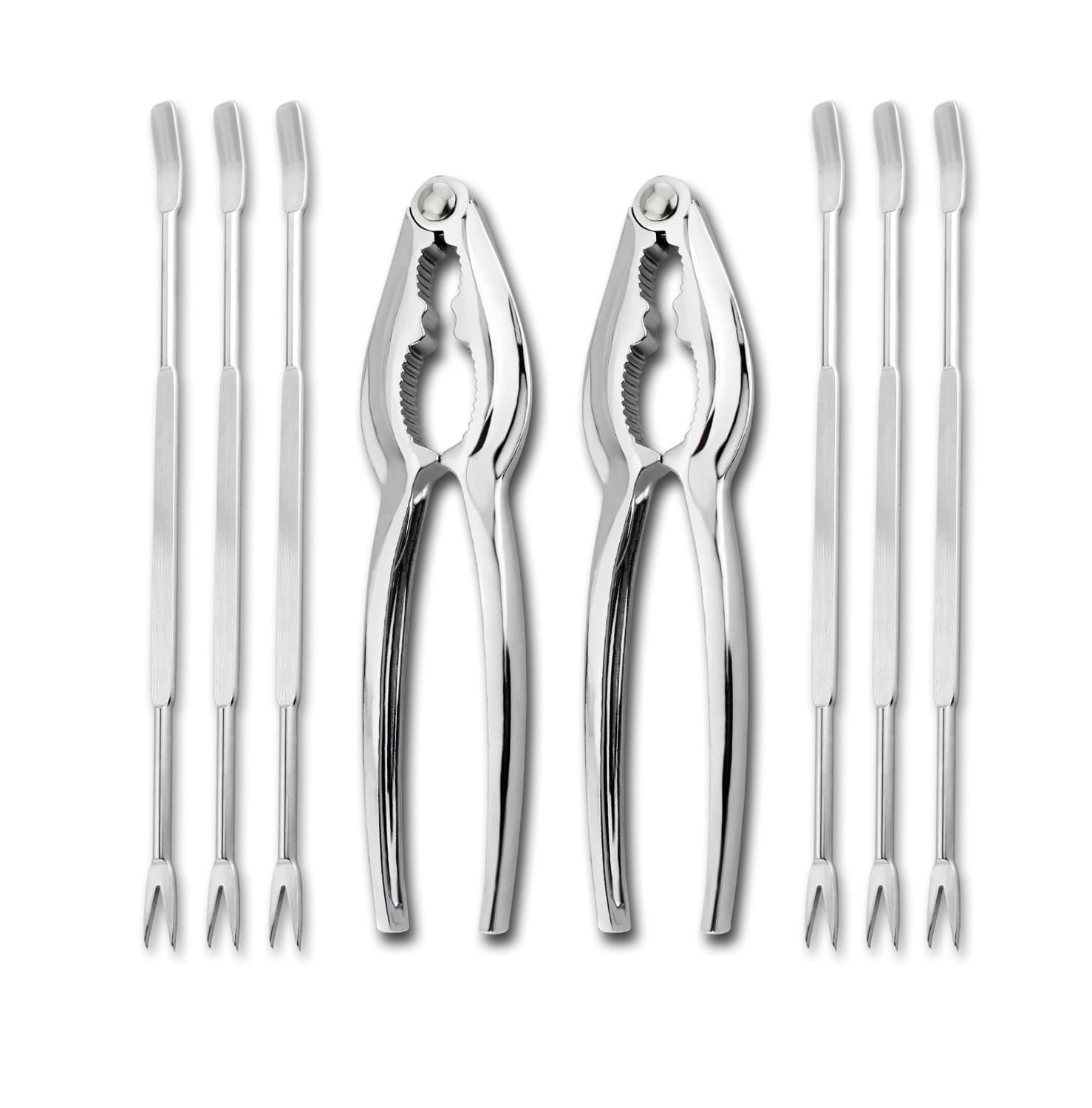 8-piece Seafood Tools Set, 2 Lobster Crackers and 6 Seafood Forks