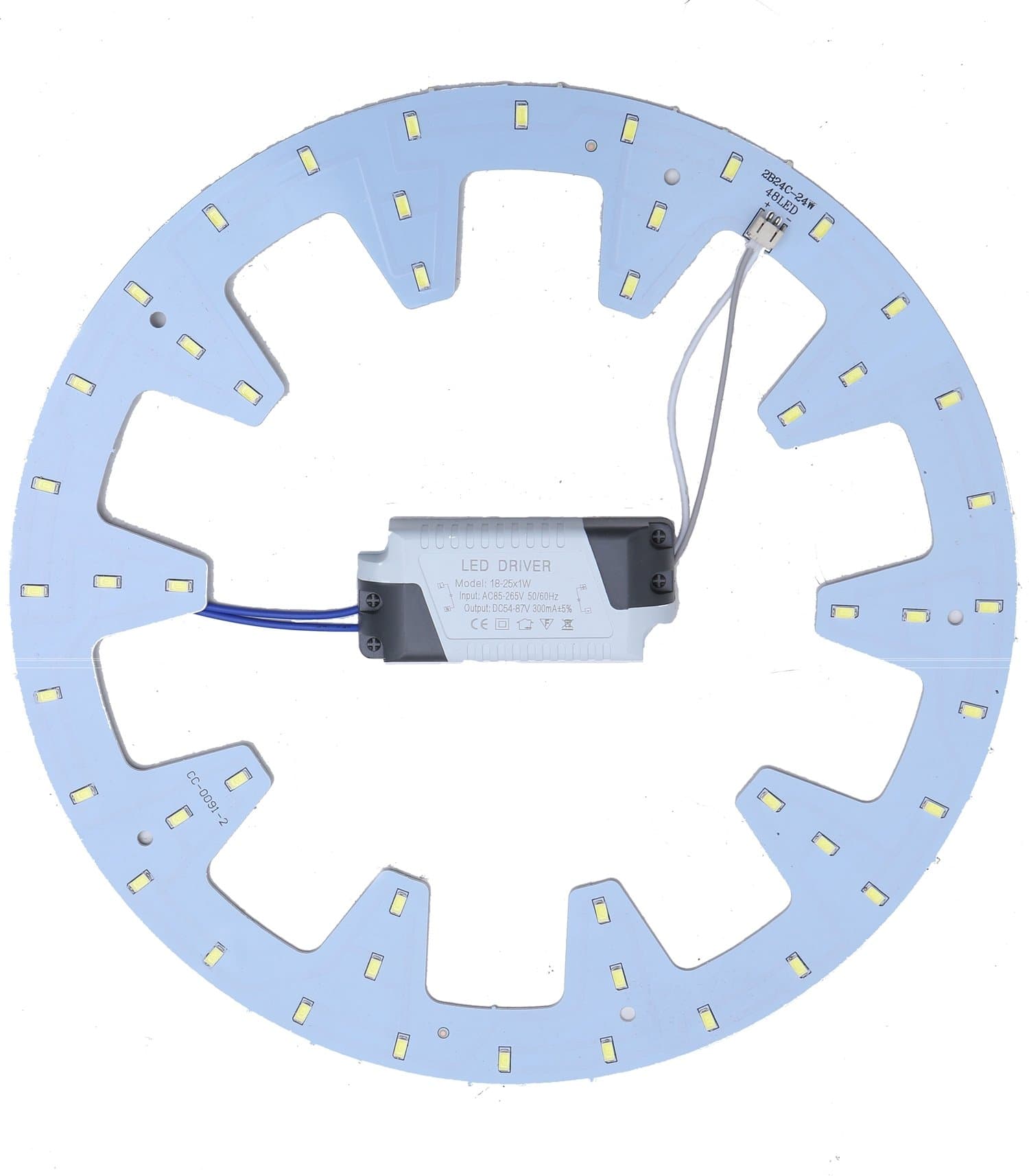 1-Pack Led Panel Ceiling Light Fixtures 24w 5730 SMD Circle Annular Round Replacement Board Bulb White 6500K (White)