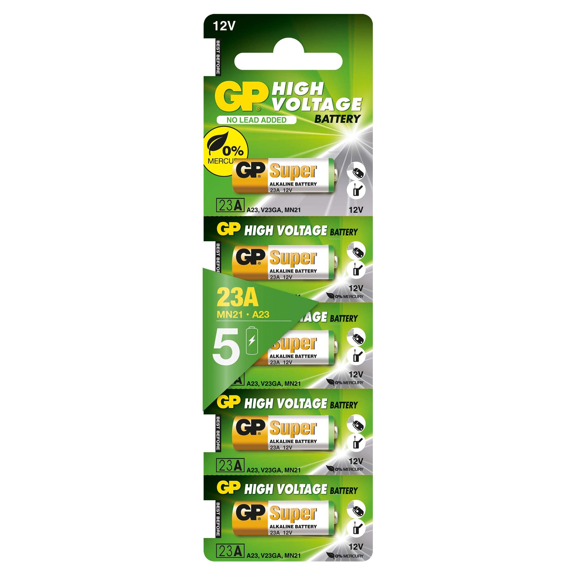 GP Super 23A 12V High Voltage Alkaline Battery (Pack of 5)