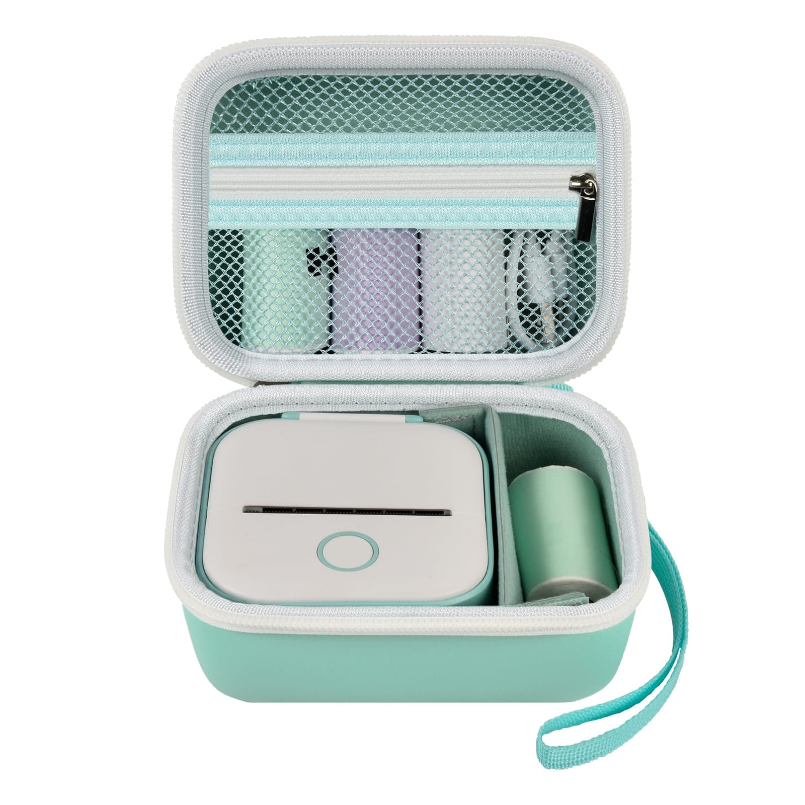 ANKHOHLabel Maker Case for Memoking T02/ for Phomemo M02/ M02S/ M02 Pro/ Q30S/ M110 for Ponek Mini Pocket Printer, Portable Sticker Printer Storage Holder Organizer Bag Paper, Box Only (Green)