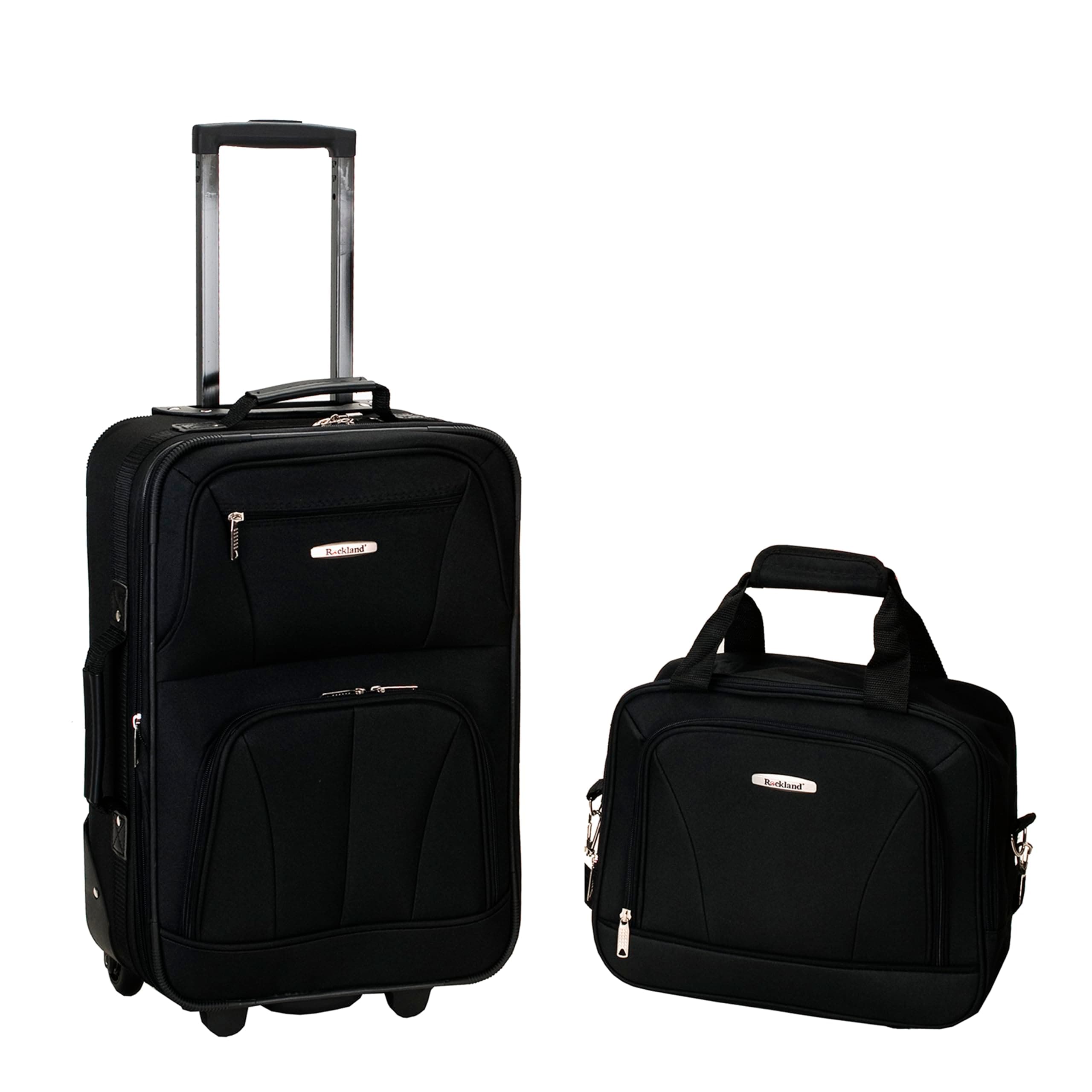 Rockland Luggage 2 Piece Set, Black, Medium