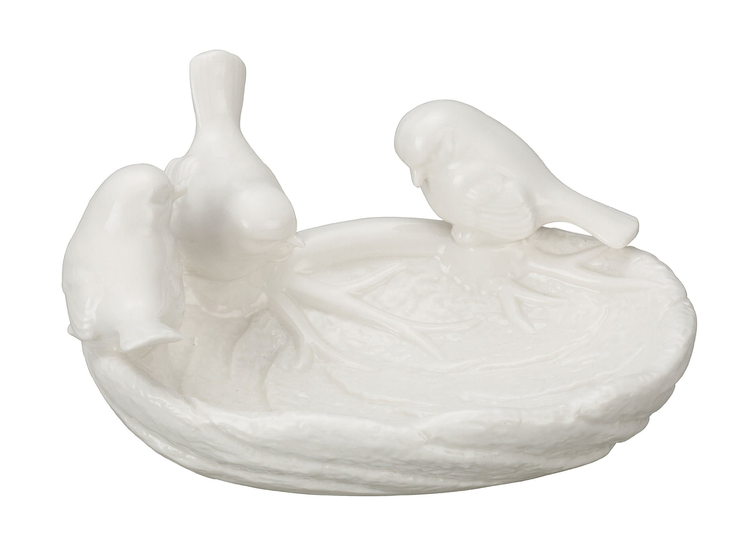 Creative Co-OpCeramic Leaf Dish with Birds