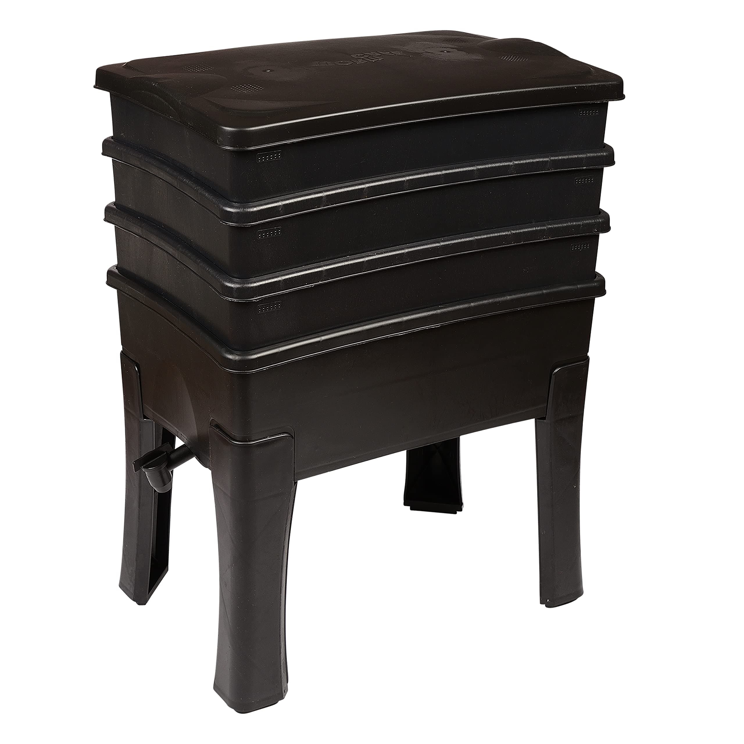 Natursache Wormcafe Recycled Plastic Worm Composter / Worm Farm for Kitchen / Balcony / Garden, Does Not Include Composting Worms & Accessories