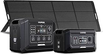 3072Wh Mega 1 Power Station Kit with B2 Extra Battery & 240W Panel Included, 2000W (4500W Peak) LiFePO4 Battery with UPS & APP Control, for 24/7 Off-Grid Power, Power Outage, Blackout, RVs