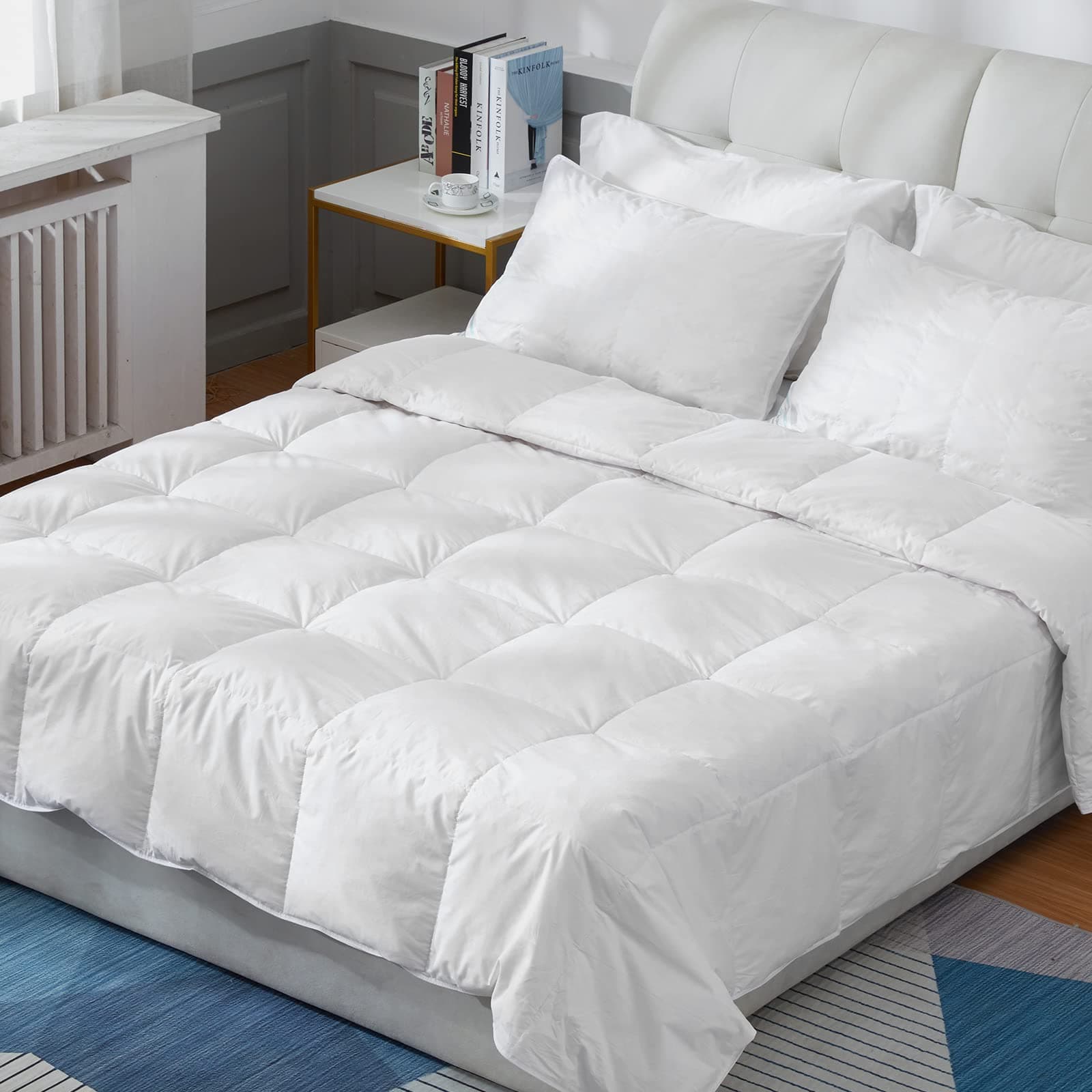 Threads For Bed 4.5 tog Down & Feather Duvet, King Size Duvet, Ideal Comfort For Spring & Summer Months, 100% Cotton Down Proof Fabric, Premium Box-Stitch Design, Breathable & Machine Washable