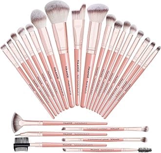 MAANGE Makeup Brushes 23 pcs Premium Synthetic Make up Brushes Face Powder Blush Eye Shadow Blending Professional Makeup Brush Set Graduation Gift (Pink)