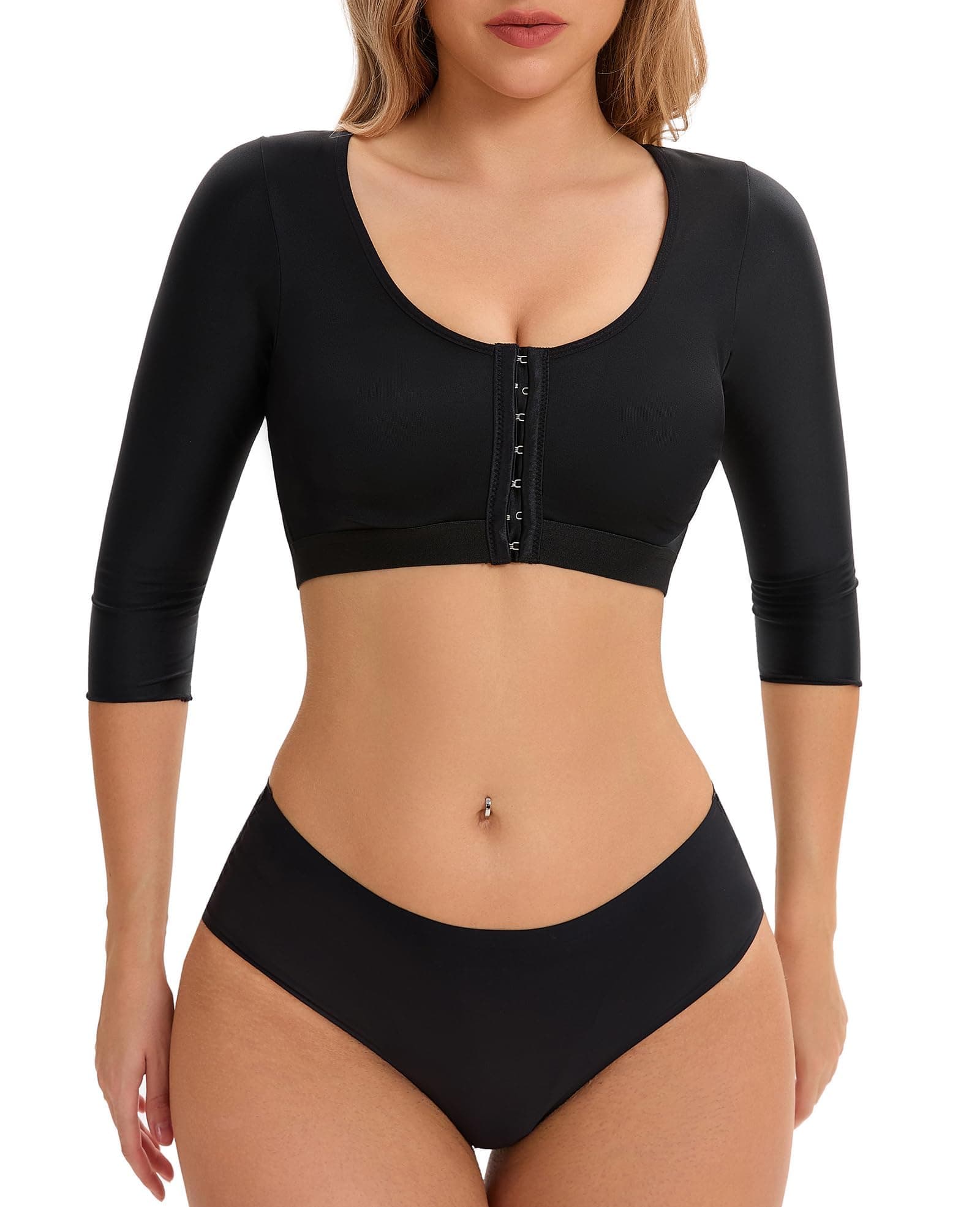 Arm Compression Sleeves for Women Arm Shaper Front Closure Post Surgery Arm Slimming