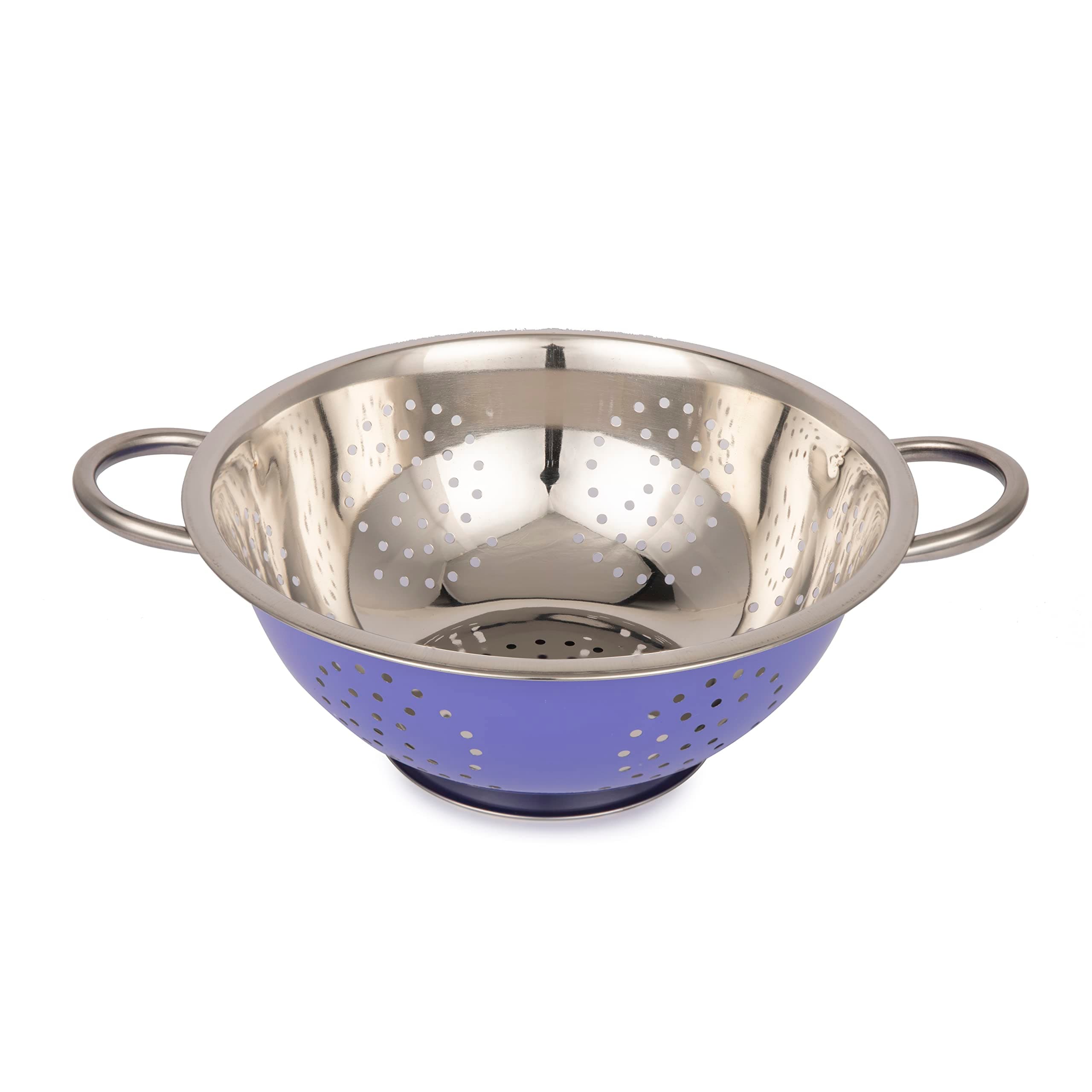 Fackelmann Stainless Steel Colored Deep Colander, 26 Centimeters - Durable Kitchen Accessories Items, Anti-Rust, Corrosion-Resistant for Washing Fruits and Vegetables, Kitchen Sink Strainer